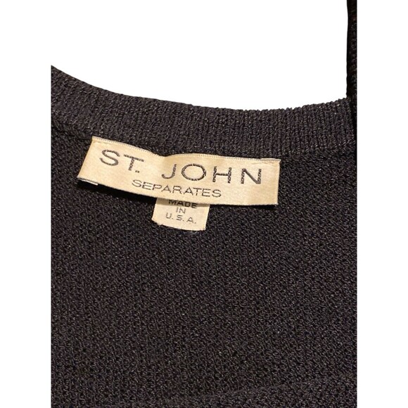 St. John Separates Womens M Black Knit Tank Top Sleeveless Shell USA Vintage - Picture 5 of 9